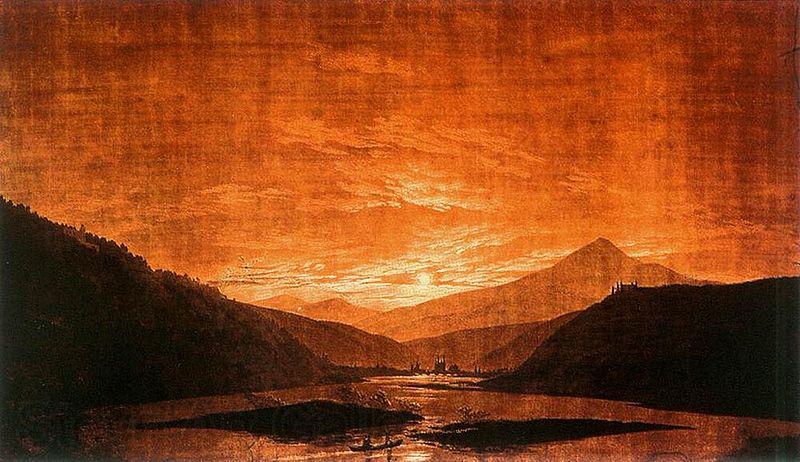 Caspar David Friedrich Mountainous River Landscape Germany oil painting art